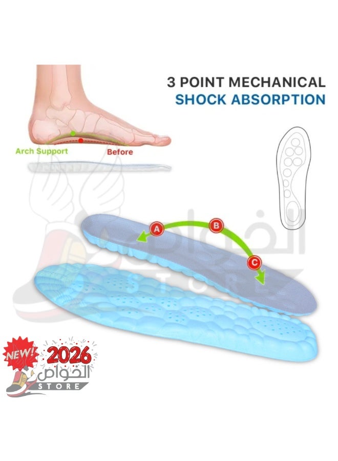 Dr. Joe Medical Brushes Meron Foam Flexible Shock Absorption Arch Support Insole for Running and Sports Shoes, Memory Foam 4D Cloud Technology Foot Insert, Breathable Soft Padded Comfortable Non Slip Shoe Insoles for Men and Women, U Shaped Heel Alignment Orthopedic Support Insert, Sweat Absorbing Honeycomb Design, Lightweight Durable Polyurethane Material, Suitable for Casual Shoes Boots Work Shoes Sneakers Slippers, Pain Relief Foot Cushion Insole for Daily Use, 1 Pack High Resilience Gel Padding Impact Protection, All Day Comfort Support for Plantar Fasciitis Heel Pain Arch Pain Flat Feet, Trim to Fit Universal Size Insert - Image 3